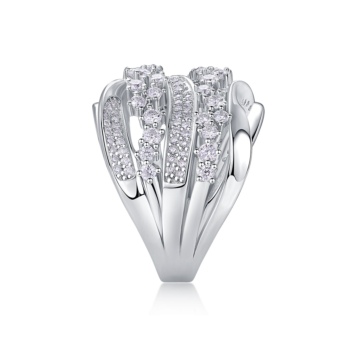 Sparkling Moissanite Wedding Rings Platinum Plated S925
