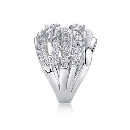 Sparkling Moissanite Wedding Rings Platinum Plated S925