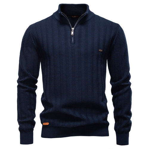 Versatile Striped Jacquard Sweater for Men