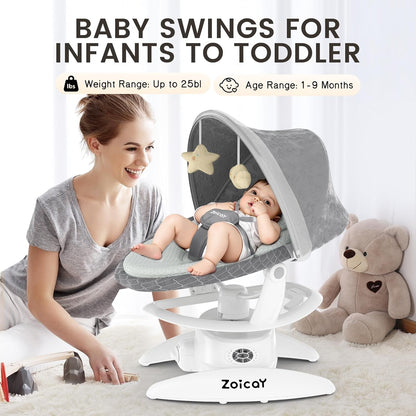 Baby Swing with Motion Sensor, Music, and 3 Modes