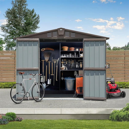 Spacious Metal Outdoor Storage Shed for Garden and Backyard