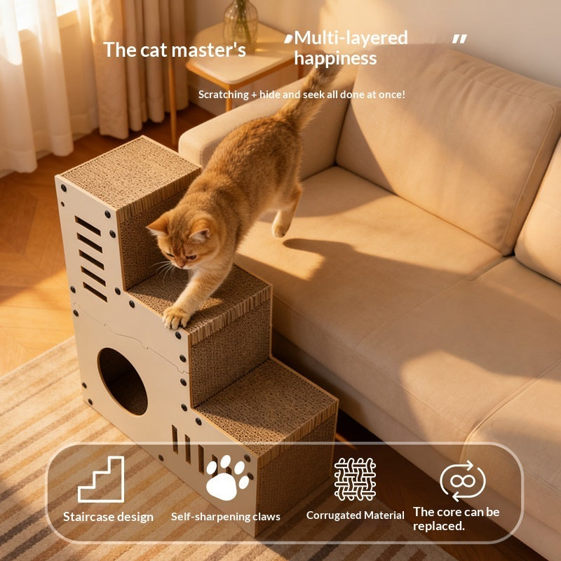 Multi-functional MDF, Corrugated Cardboard Cat Scratcher