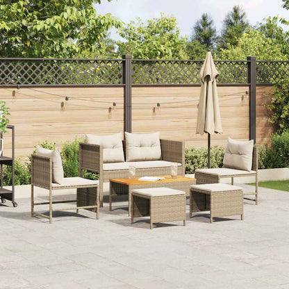 Stylish 6-Piece Garden Sofa Set Poly Rattan Outdoor Furniture