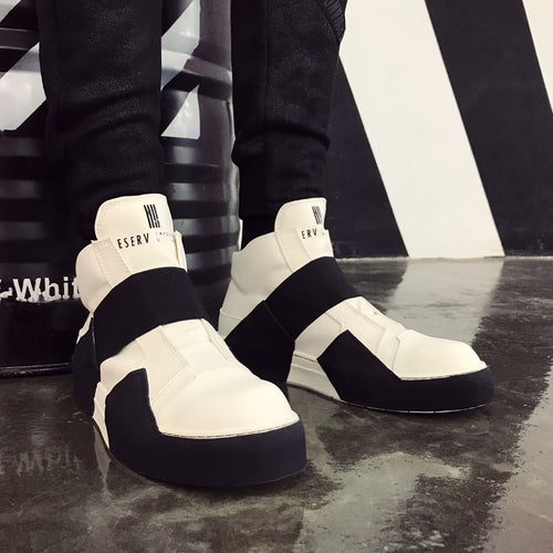 Men's All-Match Genuine Leather – Round Toe High Top Shoes