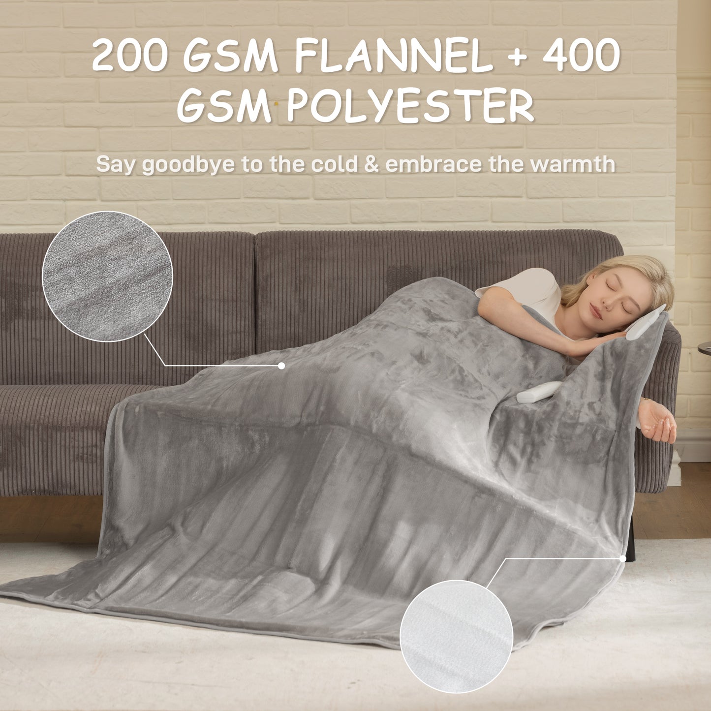 Electric Throw Blanket – Warm, Soft Flannel, 10-Hour Comfort