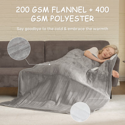 Electric Throw Blanket – Warm, Soft Flannel, 10-Hour Comfort