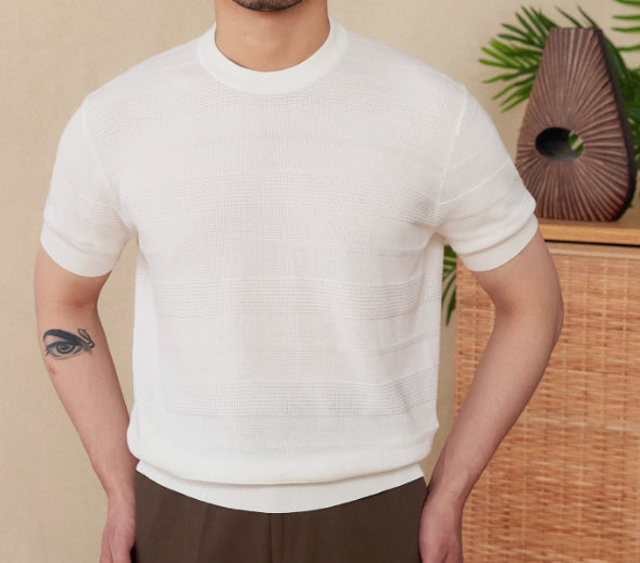 Pure Cotton Casual Retro Round Neck Short Sleeve