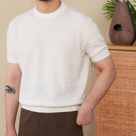 Pure Cotton Casual Retro Round Neck Short Sleeve