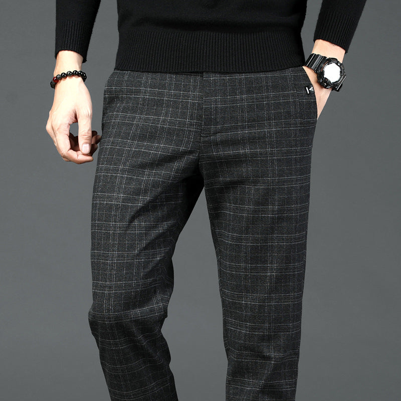 Breathable Cotton Stretch Pants - Men's Slim Work Trousers