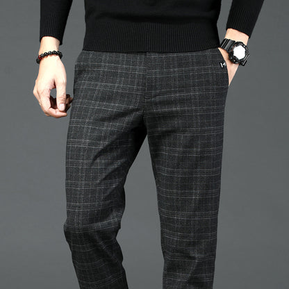 Breathable Cotton Stretch Pants - Men's Slim Work Trousers