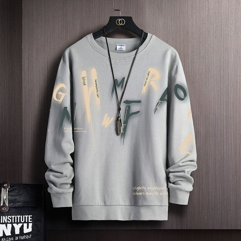 Sleek Letter Design Slim Fit Long Sleeve T-Shirt