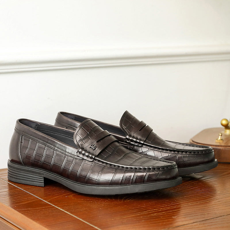 Men’s Summer Cowhide Shoes – Genuine Leather, Comfortable Fit