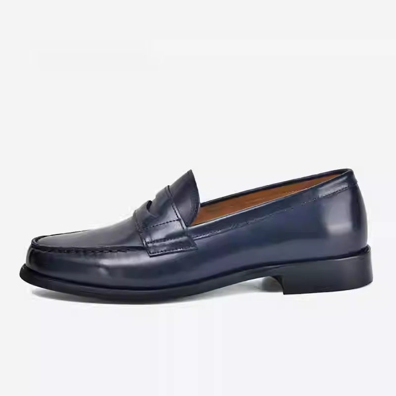 Genuine Leather Men’s Loafers – Stylish British Slip-On Comfort