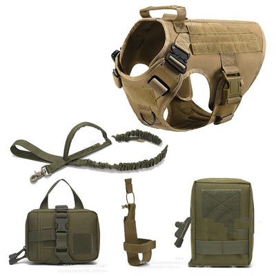 Professional K9 Tactical Dog Harness Training Vest Set