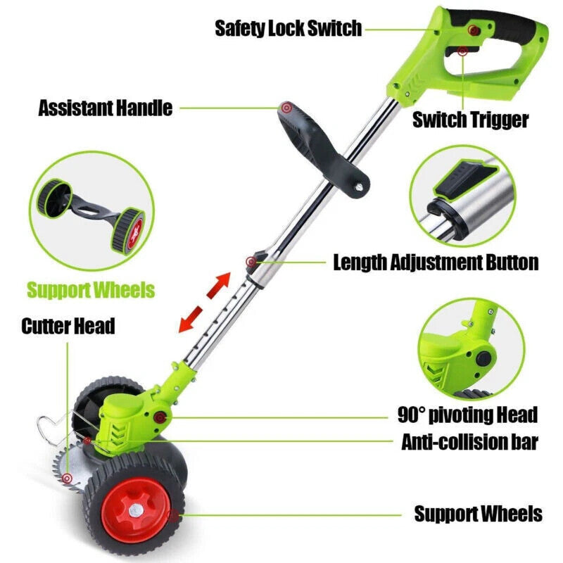21V Cordless Grass Trimmer – Garden Edger with 2 Batteries