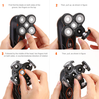 SmoothGlide 5-Head Waterproof Electric Shaver for Men