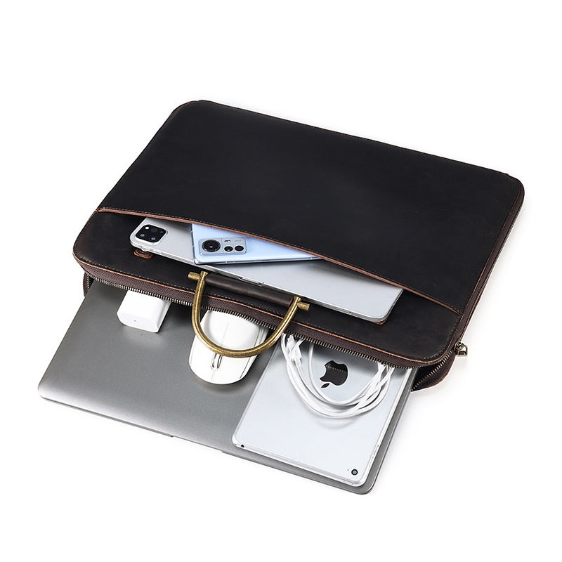 Genuine Leather Laptop Bag – Durable, Stylish Men’s Work Bag