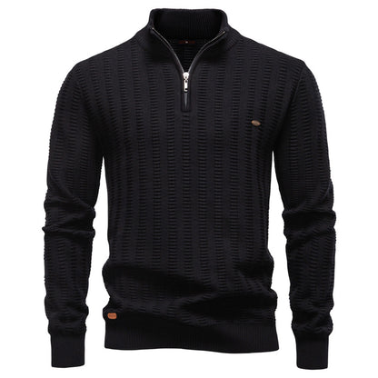 Versatile Striped Jacquard Sweater for Men