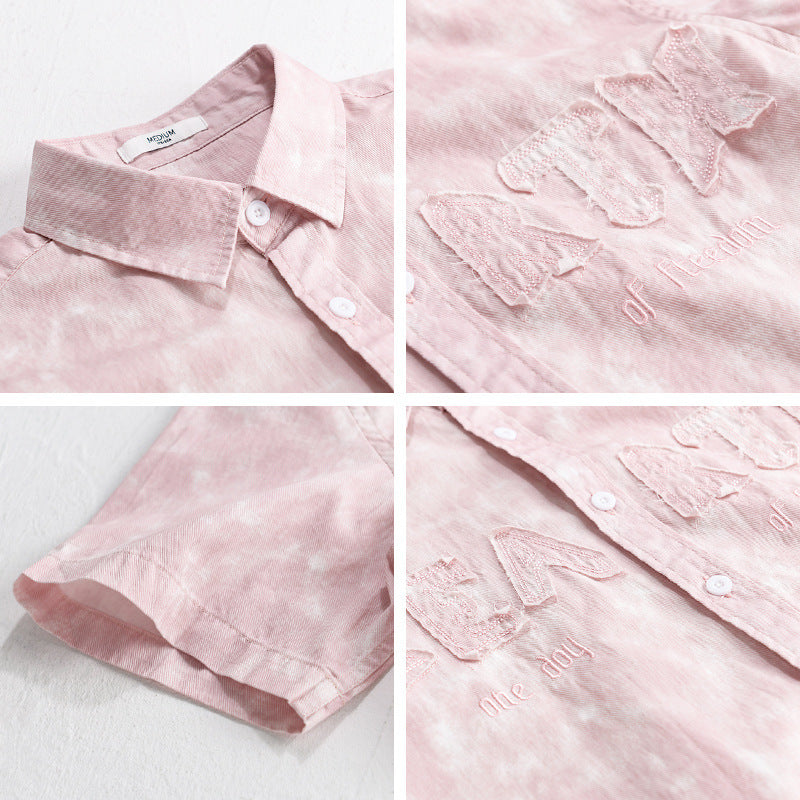 Men’s Summer Hanging Dye Print - Casual Short Sleeve