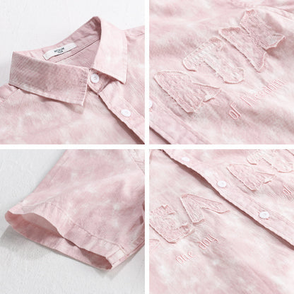 Men’s Summer Hanging Dye Print - Casual Short Sleeve