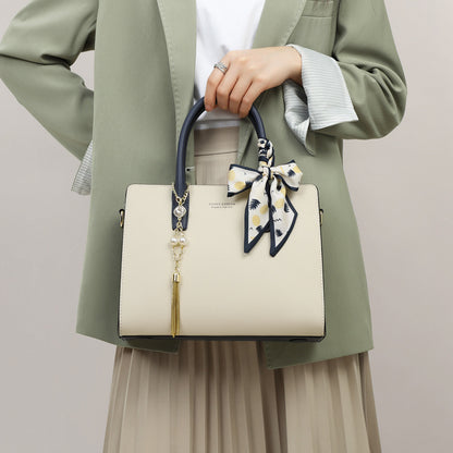 Genuine Leather Crossbody with Trendy Patchwork Design