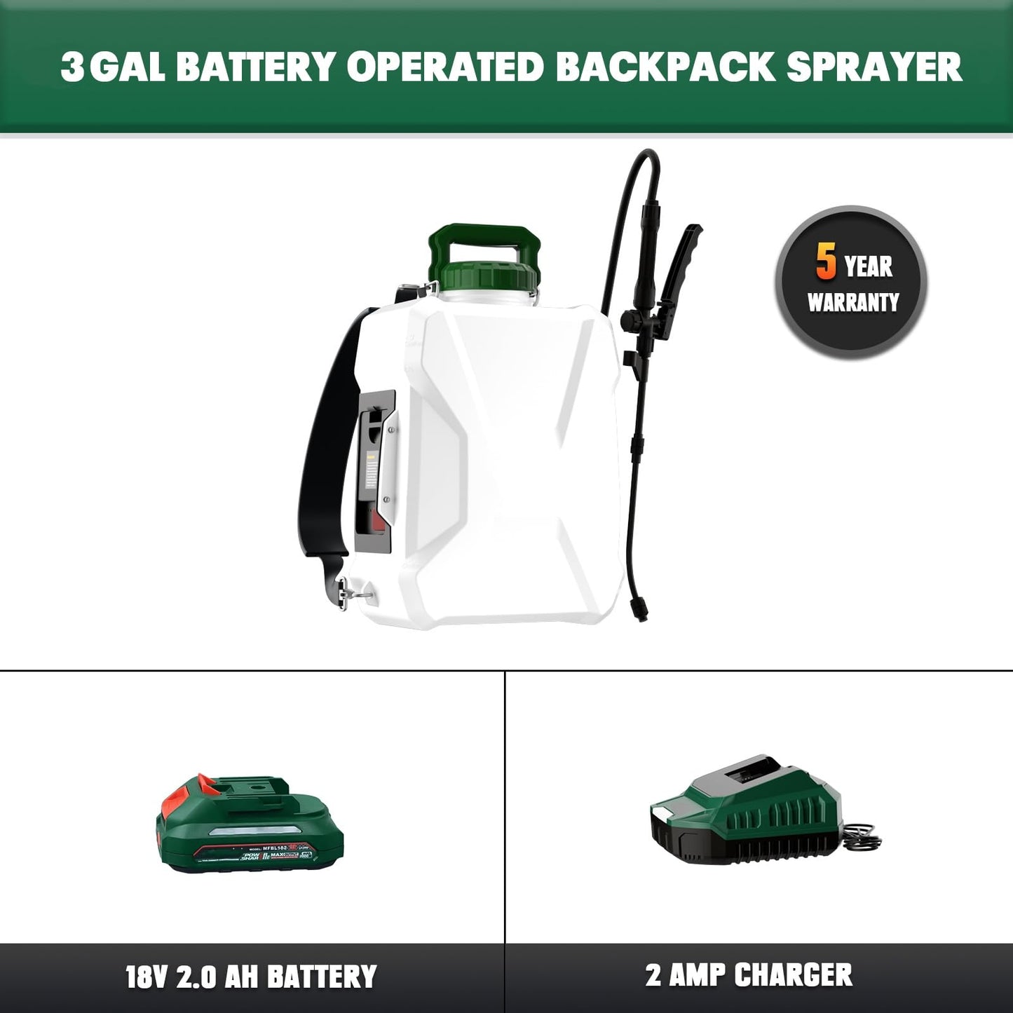 12L 18V Battery Powered Pressure Sprayer for Lawn and Plants