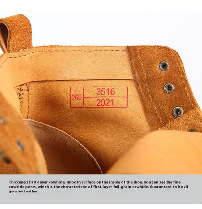 Men's Genuine Leather Outdoor Boots – High-Top Comfort Design