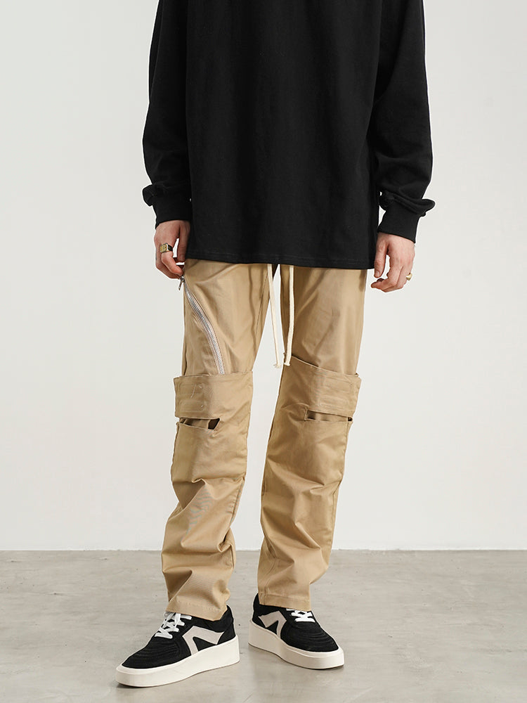 Easy-Wear Drawstring Overalls in Cotton & Khaki