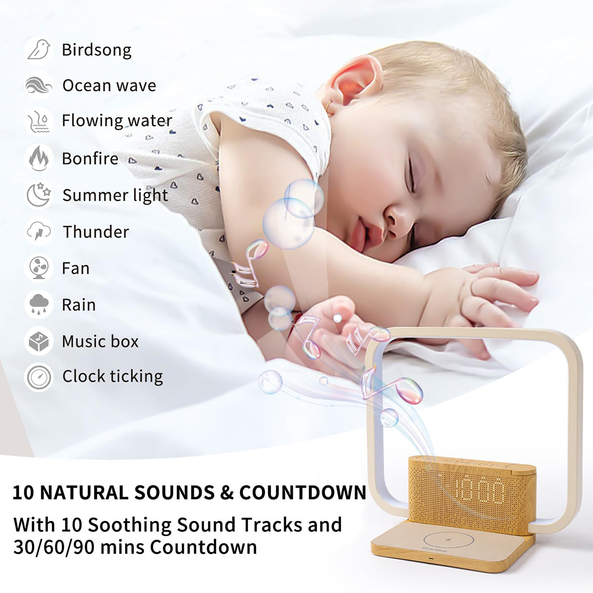 Multifunctional Bedside Lamp: Charger, Sunrise Alarm, Night Light