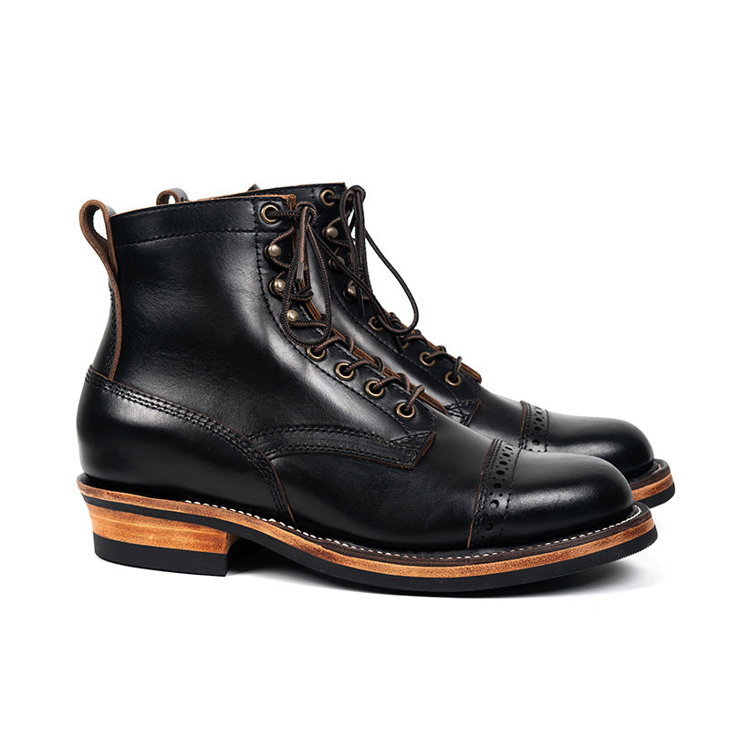 Premium Cowhide Leather Men’s Boots for Fall & Winter