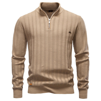 Versatile Striped Jacquard Sweater for Men