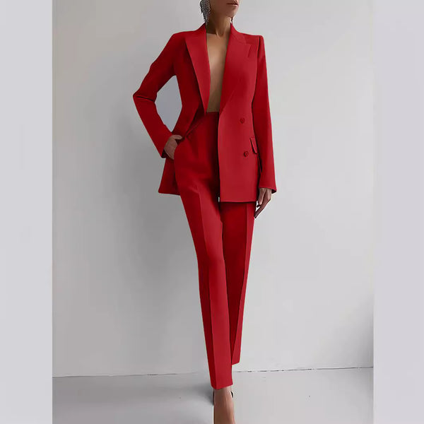 Elegant Women's Casual Business Suit – Slim Fit Blazer Set
