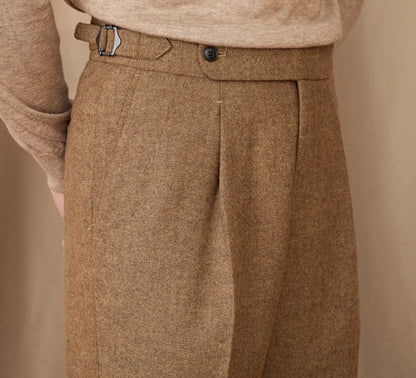 Comfy Wool-Blend High Waist Trousers in Classic Colors