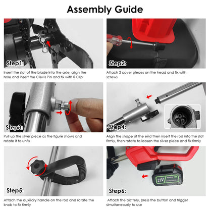Electric Cordless Lawn Tiller – 4 Blades, 16 Tines