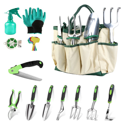 13-Piece Ergonomic Garden Tool Set with Carry Bag