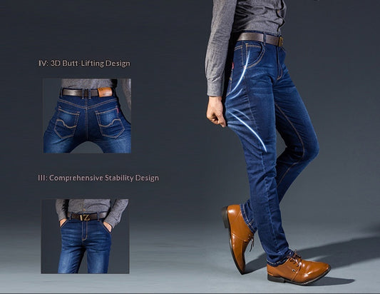 Straight-Leg Stretch Jeans For Men - Plus Size & Comfort Fit