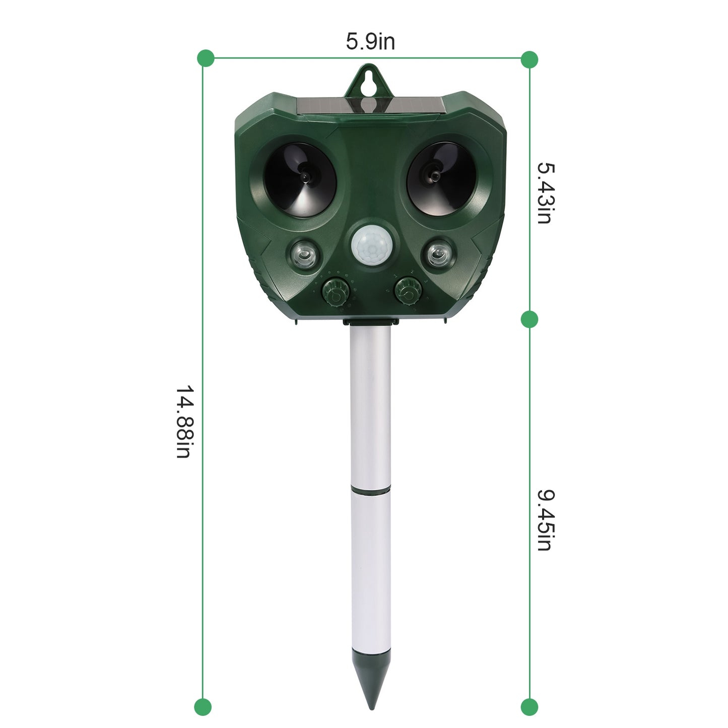 Solar Ultrasonic Animal Repeller for Garden & Yard Protection