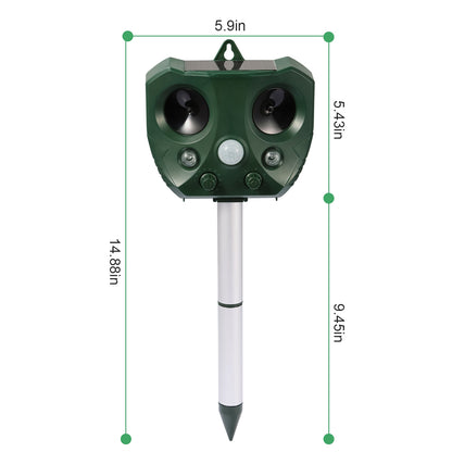 Solar Ultrasonic Animal Repeller for Garden & Yard Protection