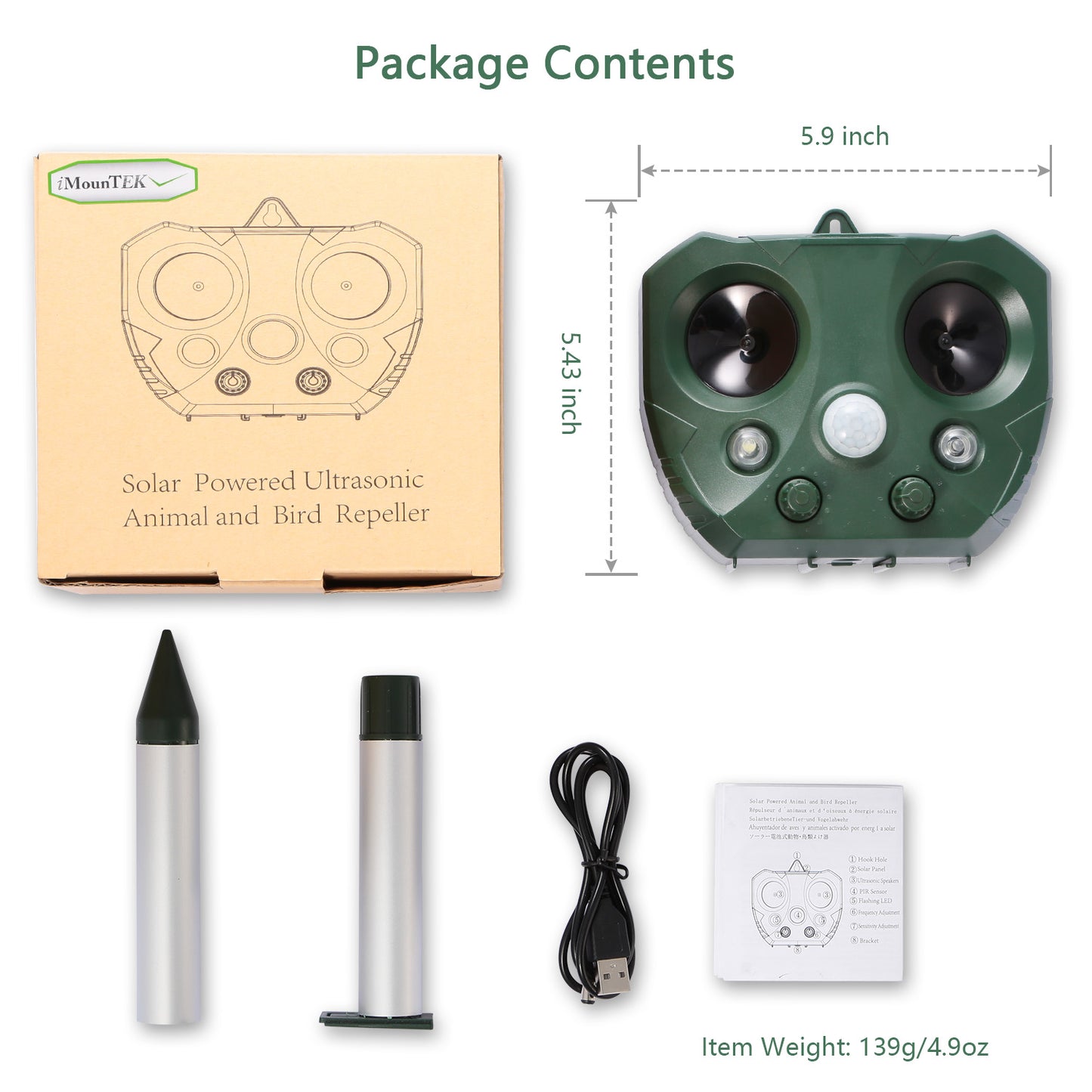 Solar Ultrasonic Animal Repeller for Garden & Yard Protection
