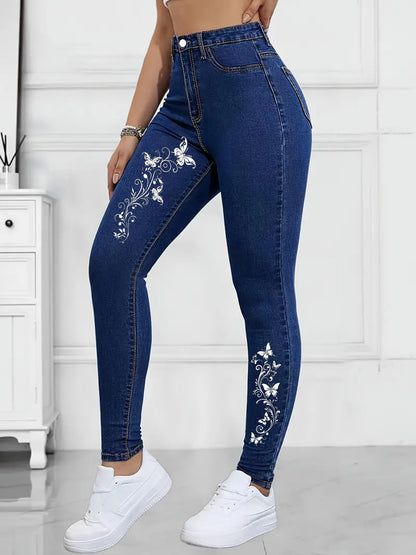 Slim Fit Women Embroidered Jeans – European & American Inspired