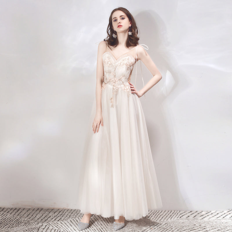 Elegant U-Neck Solid Dress | Dinner Party & Bridesmaid Dress