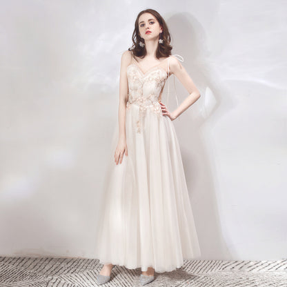 Elegant U-Neck Solid Dress | Dinner Party & Bridesmaid Dress