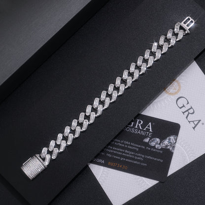 Elegant Moissanite Silver Bracelet – Fashionable Platinum Finish