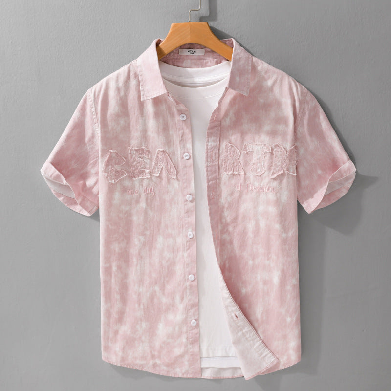 Men’s Summer Hanging Dye Print - Casual Short Sleeve