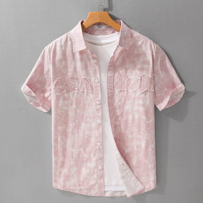 Men’s Summer Hanging Dye Print - Casual Short Sleeve