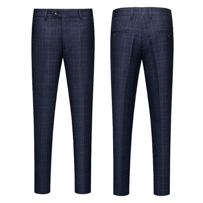 Stylish Plaid Dress Trousers – Slim Korean Fit & Wrinkle-Free
