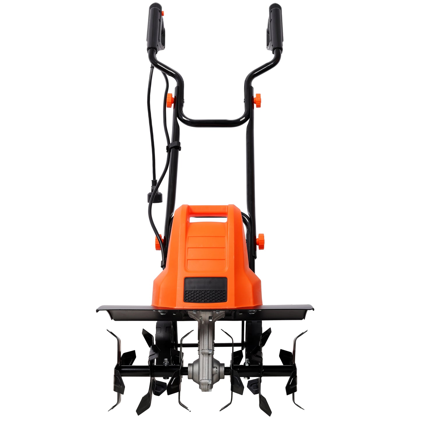 Electric Lawn Tiller with Steel Tines, Adjustable Wheels