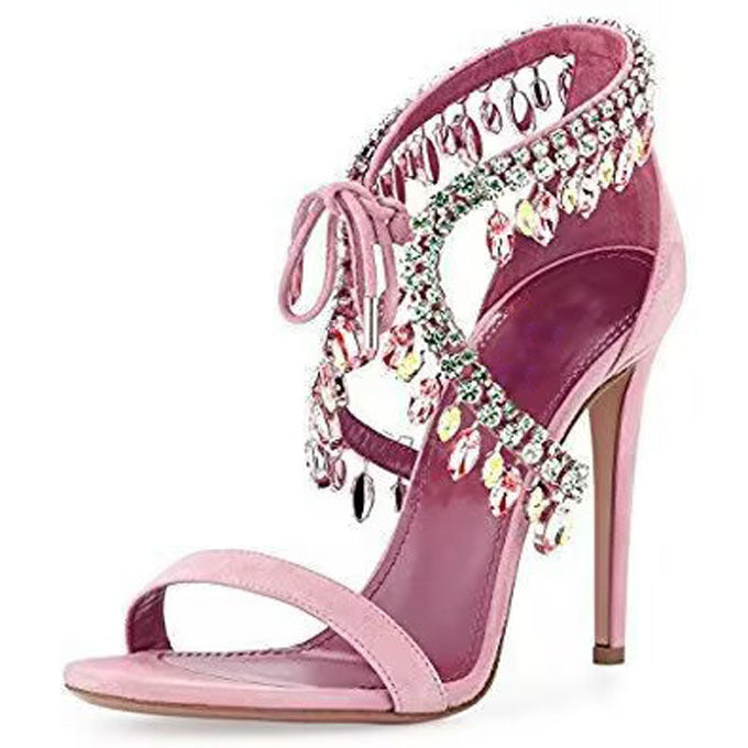 Women’s Rhinestone Stiletto Heels – Elegant PU Party Shoes