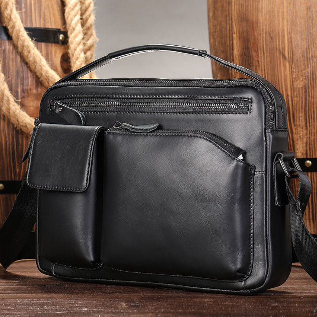 Genuine Leather Men’s Messenger Bag – Timeless Design