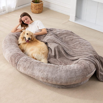 Giant Plush Human Dog Bed – Relax With Your Pet
